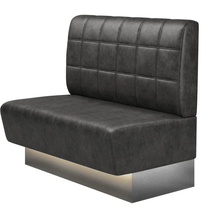 DENVER BIG | Gastrobank | B:H 100 x 103 cm | Schwarz | Blocks | Wildleder | LED