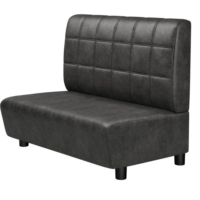 DENVER BIG | Gastro Lounge Bank | B:H 100 x 94 cm | Schwarz | Blocks | Wildleder