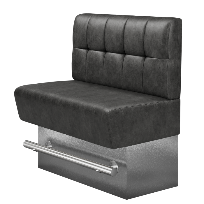 DENVER BIG | Gastro Hochbank | B:H 100 x 136 cm | Schwarz | Button | Wildleder