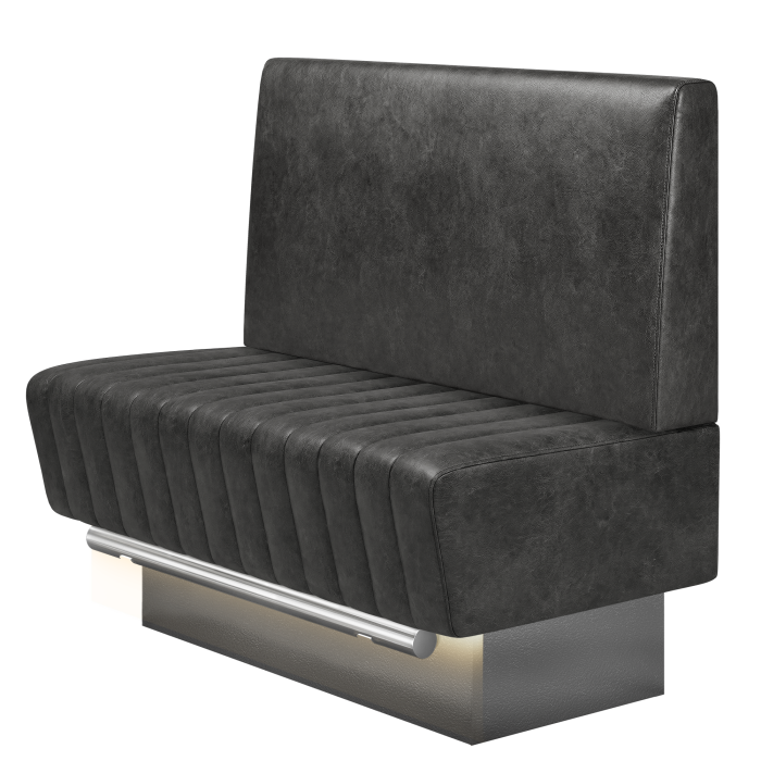 MATILDA | Gastro Hochbank | B:H 100 x 126 cm | Schwarz | Glatt | Wildleder | LED