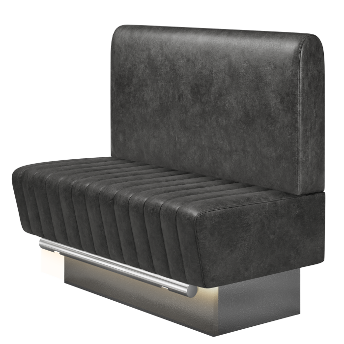 MATILDA | Gastro Hochbank | B:H 100 x 136 cm | Schwarz | Glatt/ Rund | Wildleder | LED