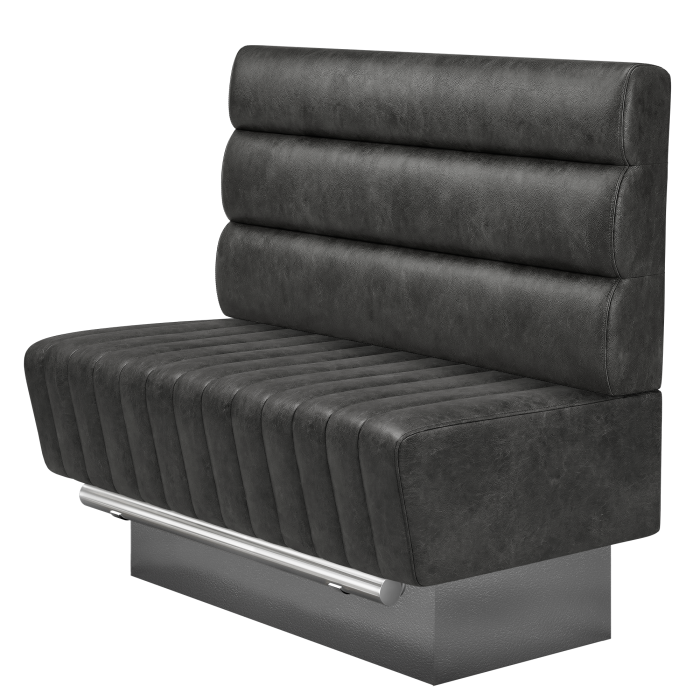 MATILDA | Gastro Hochbank | B:H 100 x 126 cm | Schwarz | Horizontal Gestreift Rund | Wildleder
