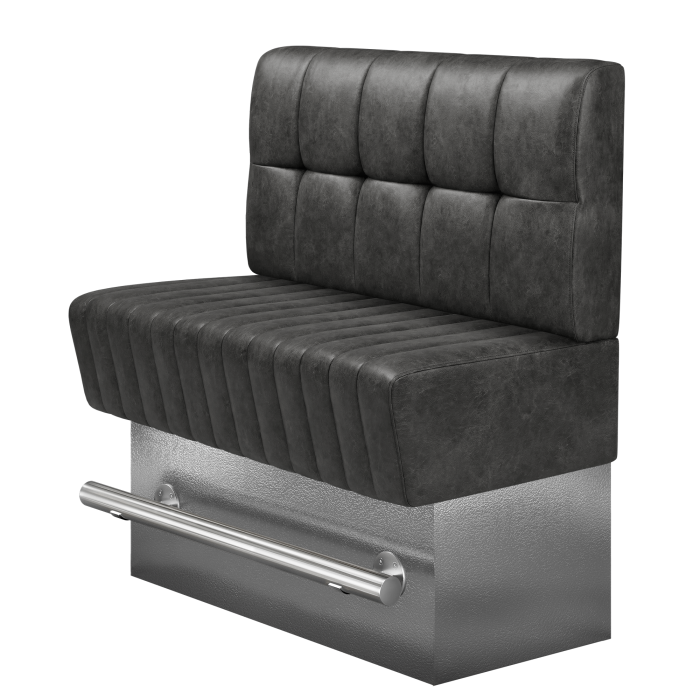 MATILDA | Gastro Hochbank | B:H 100 x 136 cm | Schwarz | Button | Wildleder