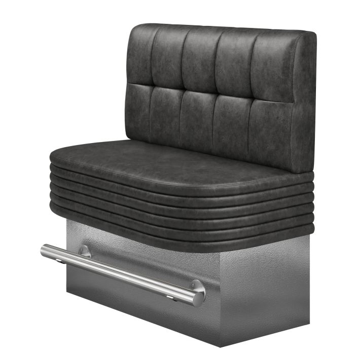 MATTHIAS | Gastro Hochbank | B:H 100 x 136 cm | Schwarz | Button | Wildleder