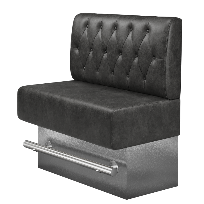 MELISSA | Gastro Hochbank | B:H 100 x 126 cm | Schwarz | Chesterfield Raute | Wildleder
