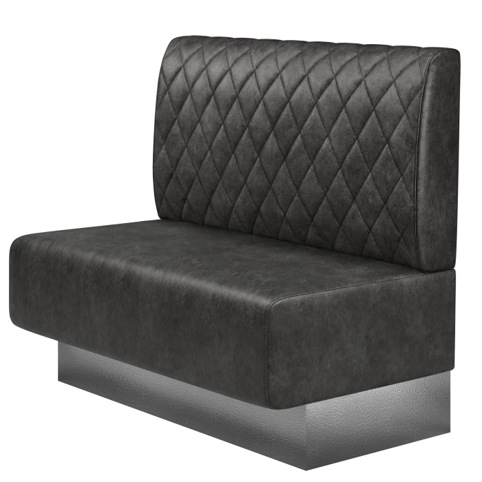 MELISSA | Gastrobank | B:H 100 x 103 cm | Schwarz | Raute | Wildleder