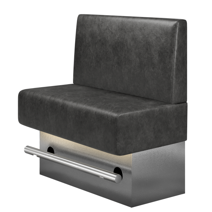 MELISSA | Gastro Hochbank | B:H 100 x 126 cm | Schwarz | Glatt | Wildleder | LED
