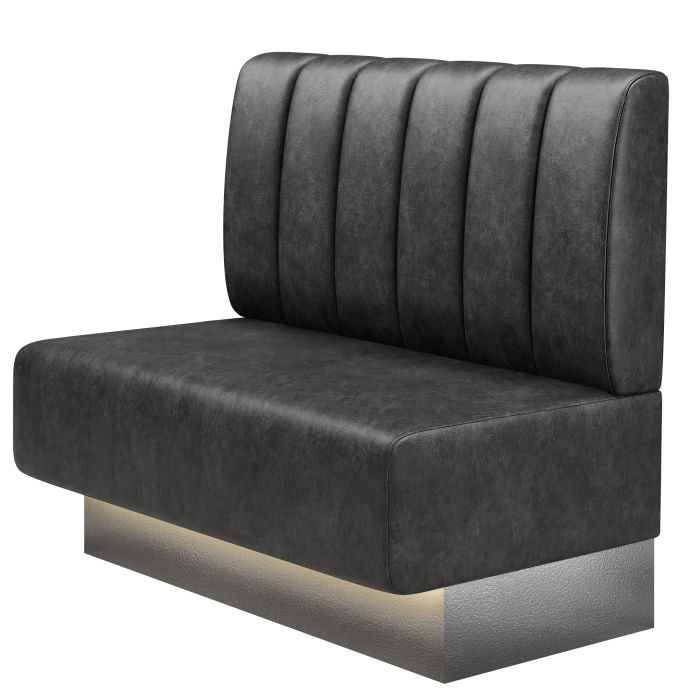 MELISSA | Gastrobank | B:H 100 x 103 cm | Schwarz | Gestreift | Wildleder | LED