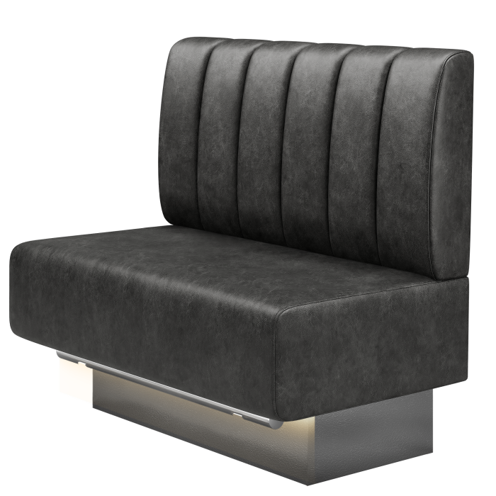 MELISSA | Gastro Hochbank | B:H 100 x 136 cm | Schwarz | Gestreift | Wildleder | LED