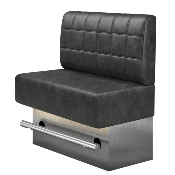 MELISSA | Gastro Hochbank | B:H 100 x 136 cm | Schwarz | Blocks | Wildleder | LED