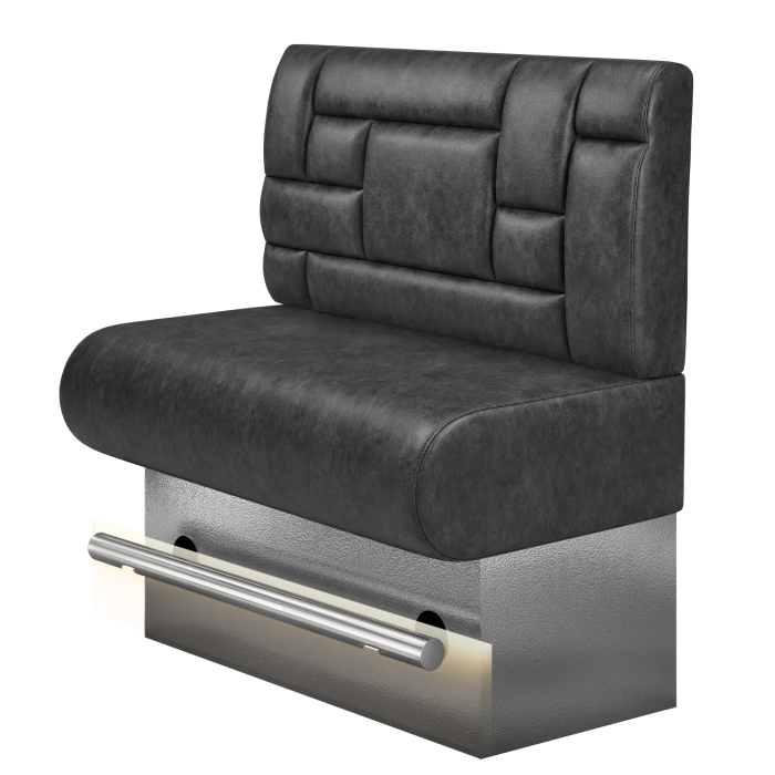 NINVA | Gastro Hochbank | B:H 100 x 136 cm | Schwarz | Tetris Design | Wildleder | LED