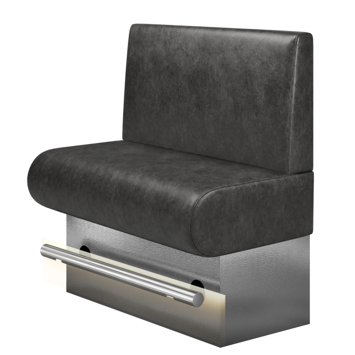 NINVA | Gastro Hochbank | B:H 100 x 126 cm | Schwarz | Glatt | Wildleder | LED