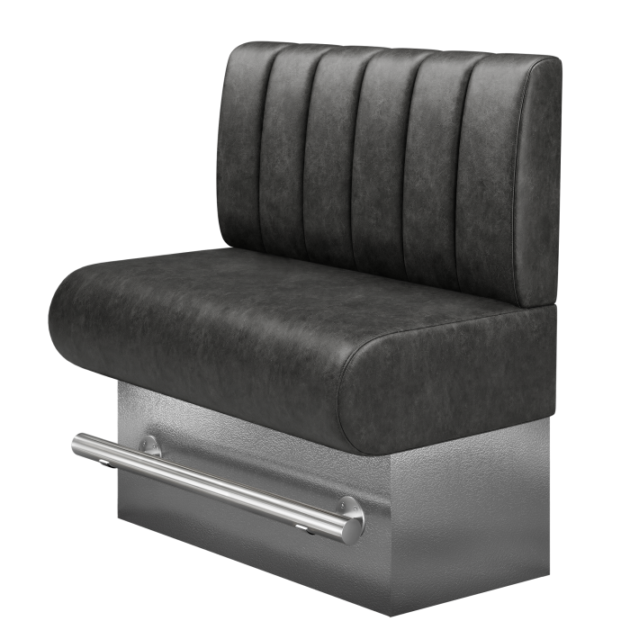 NINVA | Gastro Hochbank | B:H 100 x 126 cm | Schwarz | Gestreift | Wildleder