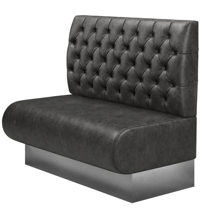 NINVA | Gastrobank | B:H 100 x 103 cm | Schwarz | Chesterfield | Wildleder