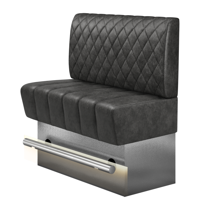 TANJA | Gastro Hochbank | B:H 100 x 136 cm | Schwarz | Raute | Wildleder | LED