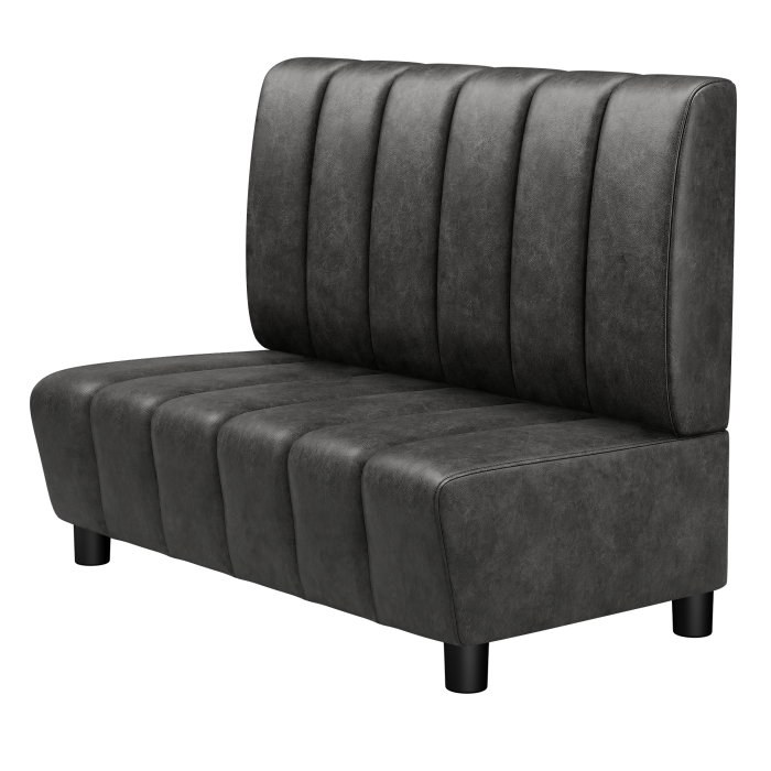 TANJA | Gastro Lounge Bank | B:H 100 x 94 cm | Schwarz | Gestreift | Wildleder