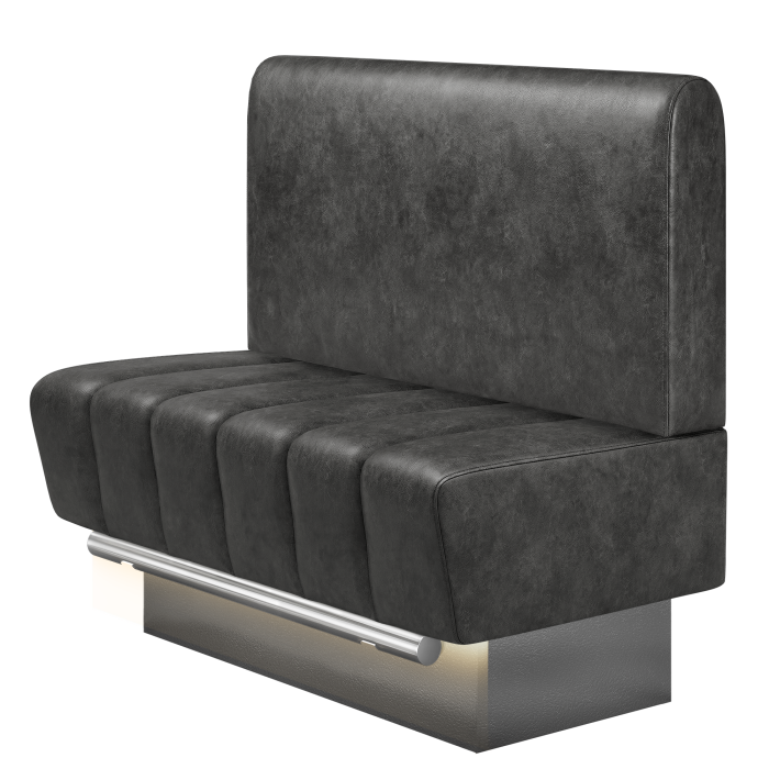 TANJA | Gastro Hochbank | B:H 100 x 136 cm | Schwarz | Glatt/ Rund | Wildleder | LED
