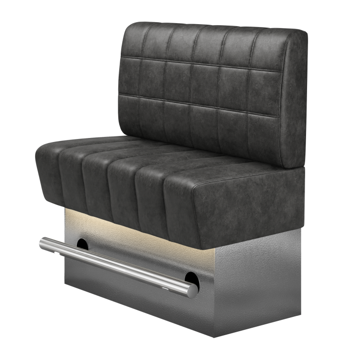 TANJA | Gastro Hochbank | B:H 100 x 136 cm | Schwarz | Blocks | Wildleder | LED