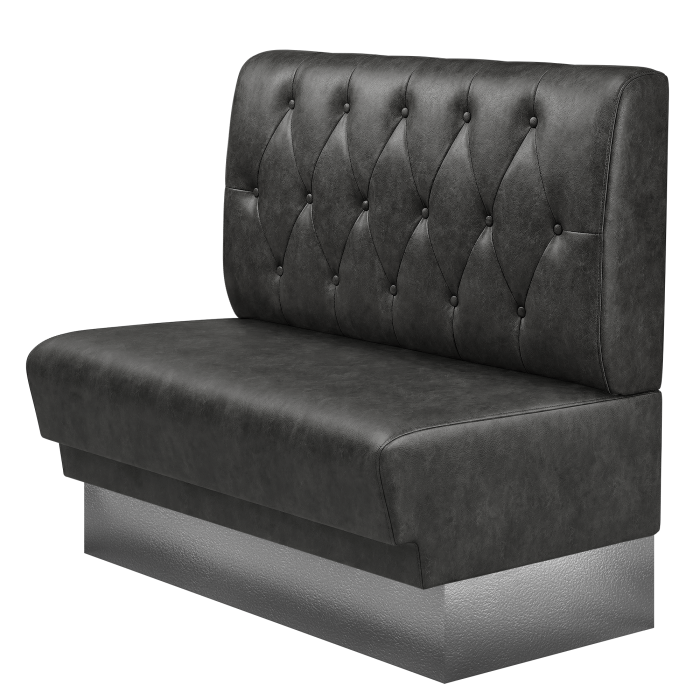 TATJANA | Gastrobank | B:H 100 x 103 cm | Schwarz | Chesterfield Raute | Wildleder