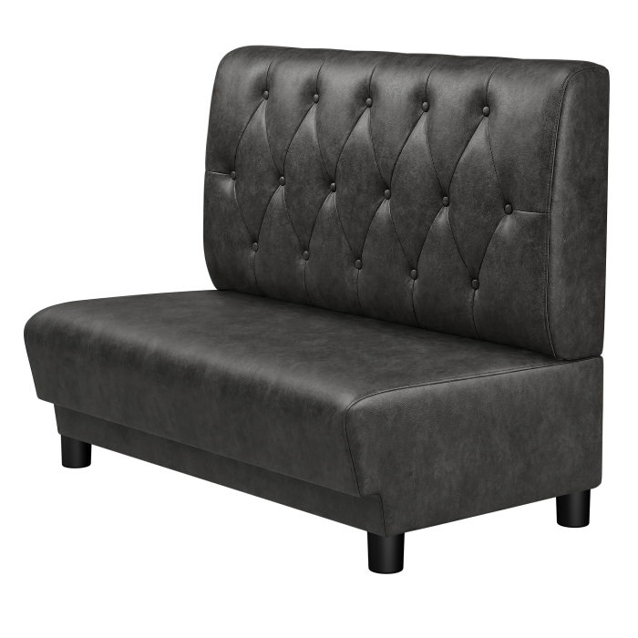 TATJANA | Gastro Lounge Bank | B:H 100 x 94 cm | Schwarz | Chesterfield Raute | Wildleder