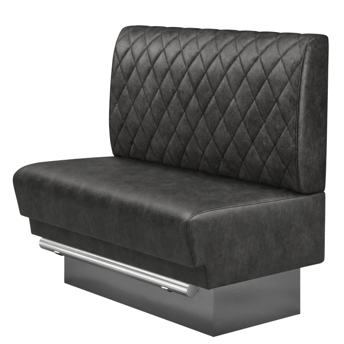 TATJANA | Gastro Hochbank | B:H 100 x 136 cm | Schwarz | Raute | Wildleder