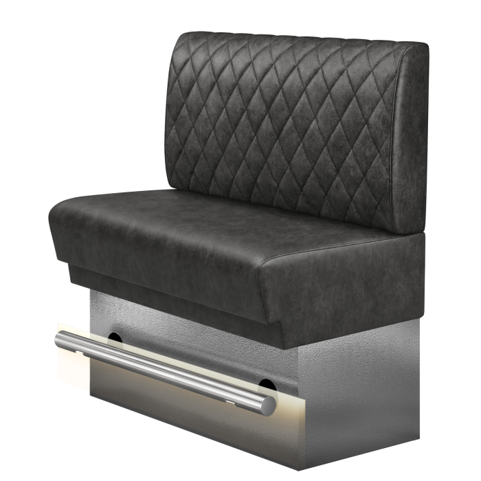 TATJANA | Gastro Hochbank | B:H 100 x 136 cm | Schwarz | Raute | Wildleder | LED