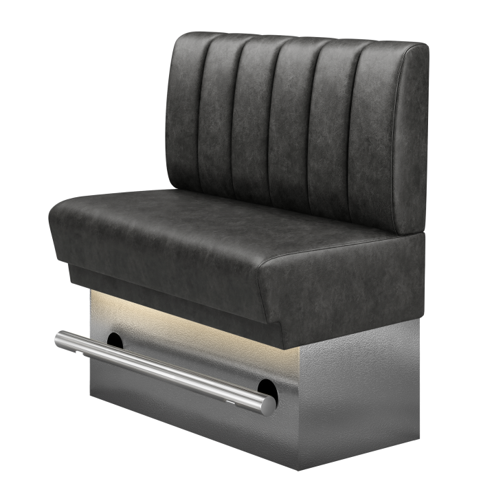 TATJANA | Gastro Hochbank | B:H 100 x 126 cm | Schwarz | Gestreift | Wildleder | LED