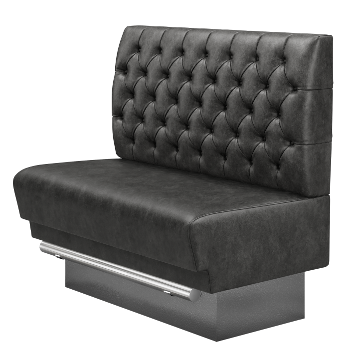 TATJANA | Gastro Hochbank | B:H 100 x 126 cm | Schwarz | Chesterfield | Wildleder