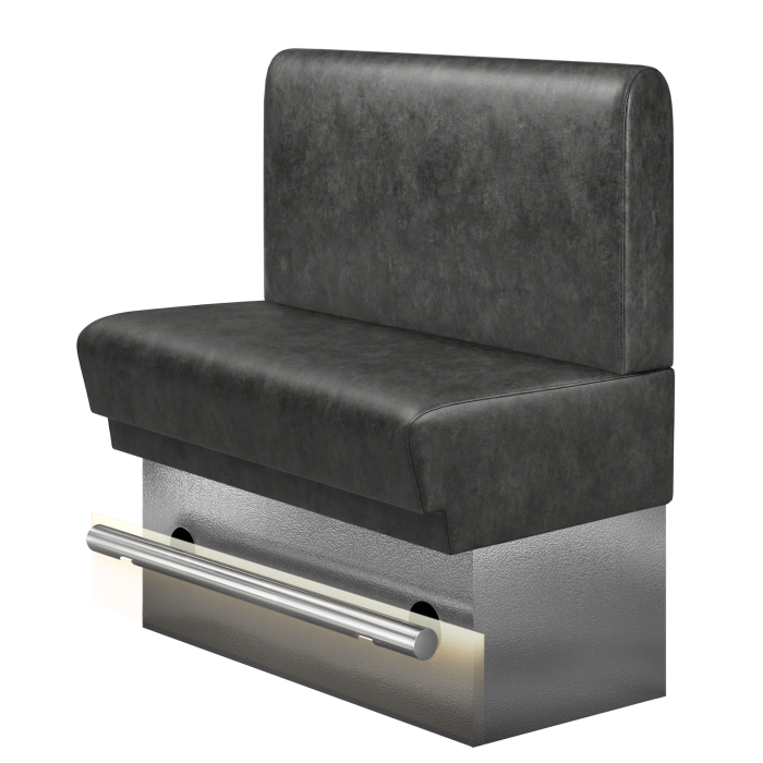TATJANA | Gastro Hochbank | B:H 100 x 136 cm | Schwarz | Glatt/ Rund | Wildleder | LED