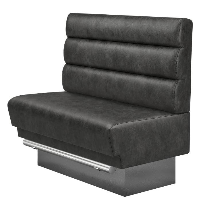 TATJANA | Gastro Hochbank | B:H 100 x 136 cm | Schwarz | Horizontal Gestreift Rund | Wildleder