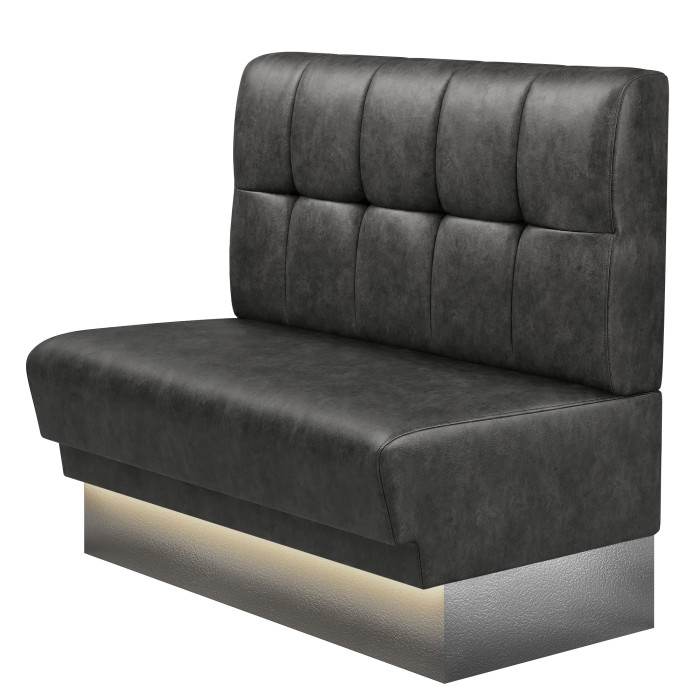 TATJANA | Gastrobank | B:H 100 x 103 cm | Schwarz | Button | Wildleder | LED