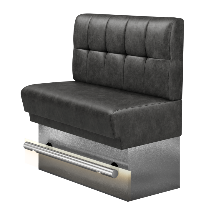TATJANA | Gastro Hochbank | B:H 100 x 136 cm | Schwarz | Button | Wildleder | LED