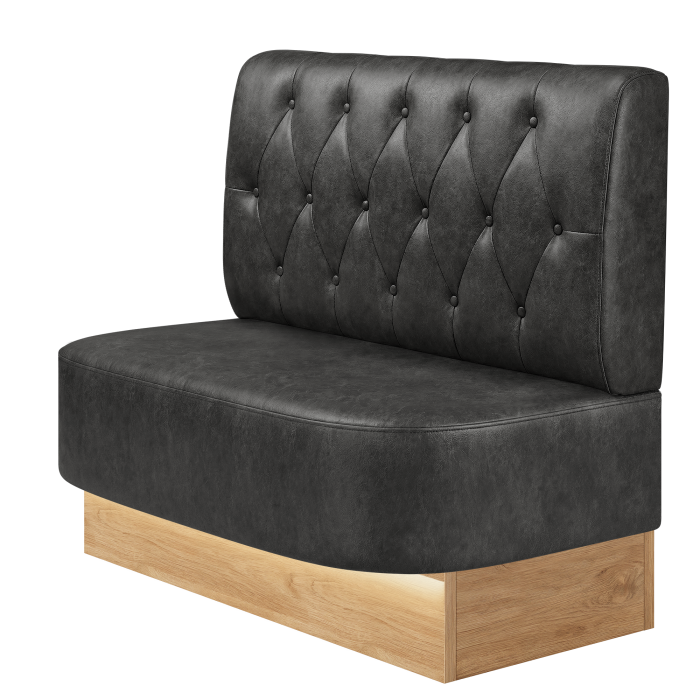 THOMAS | Gastrobank | B:H 100 x 103 cm | Wildleder | Chesterfield Raute | Wildleder | LED