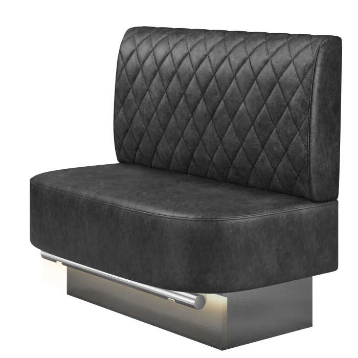 THOMAS | Gastro Hochbank | B:H 100 x 126 cm | Wildleder | Raute | Wildleder | LED