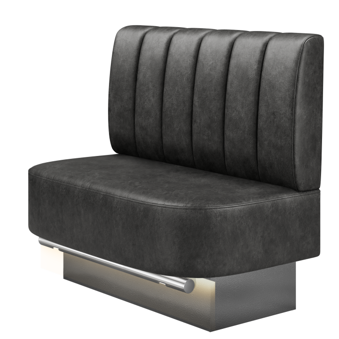 THOMAS | Gastro Hochbank | B:H 100 x 126 cm | Wildleder | Gestreift | Wildleder | LED
