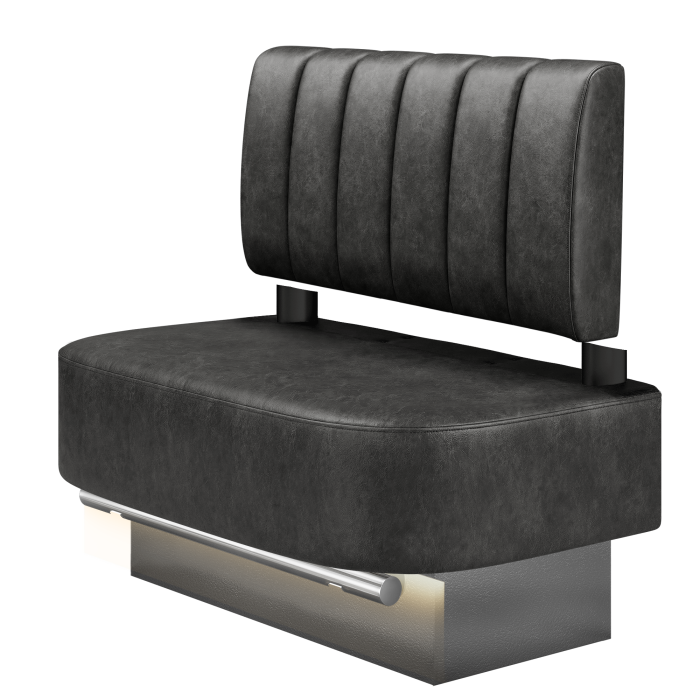 THOMAS | Gastro Hochbank | B:H 100 x 136 cm | Wildleder | Gestreift | Wildleder | LED