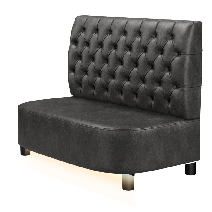 THOMAS | Gastro Lounge Bank | B:H 100 x 94 cm | Wildleder | Chesterfield | Wildleder | LED