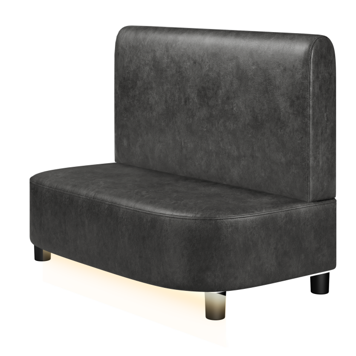 THOMAS | Gastro Lounge Bank | B:H 100 x 94 cm | Wildleder | Glatt/ Rund | Wildleder | LED