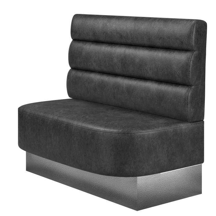 THOMAS | Gastrobank | B:H 100 x 103 cm | Wildleder | Horizontal Gestreift Rund | Wildleder