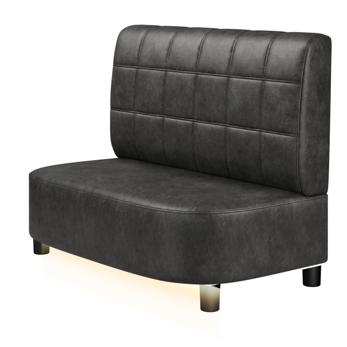 THOMAS | Gastro Lounge Bank | B:H 100 x 94 cm | Wildleder | Blocks | Wildleder | LED