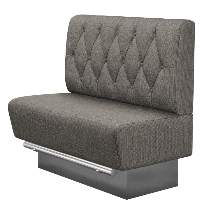 DENVER | Gastro Hochbank | B:H 100 x 126 cm | Grau | Chesterfield Raute | Stoff/Textil