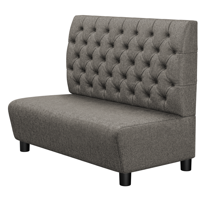 DENVER | Gastro Lounge Bank | B:H 100 x 94 cm | Grau | Chesterfield | Stoff/Textil