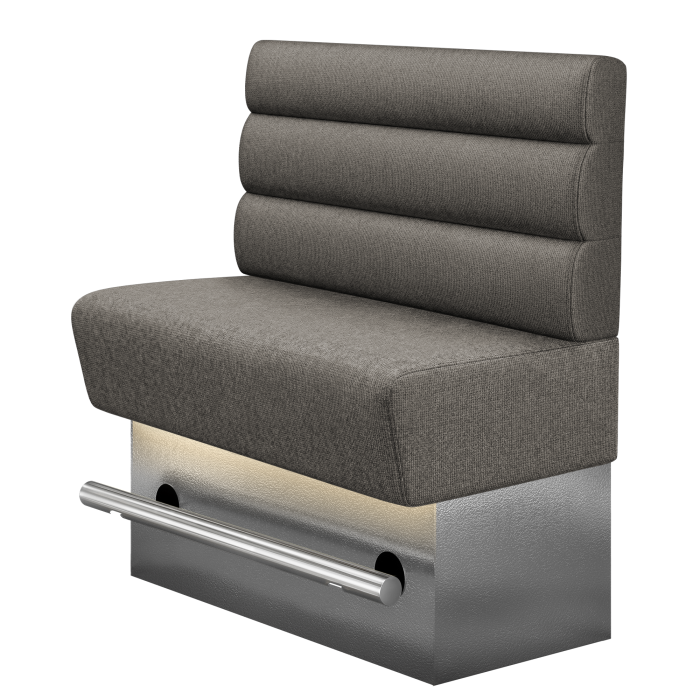 DENVER | Gastro Hochbank | B:H 100 x 126 cm | Grau | Horizontal Gestreift Rund | Stoff/Textil | LED