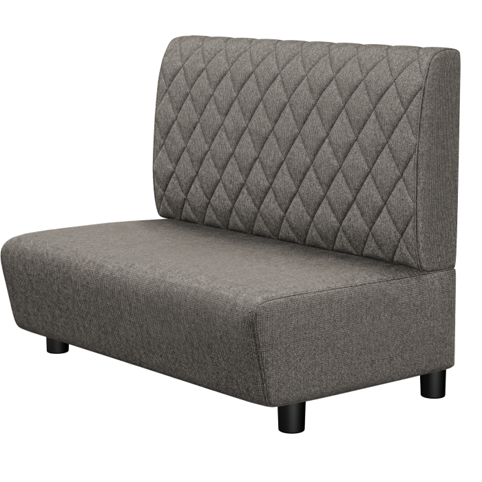 DENVER BIG | Gastro Lounge Bank | B:H 100 x 94 cm | Grau | Raute | Stoff/Textil