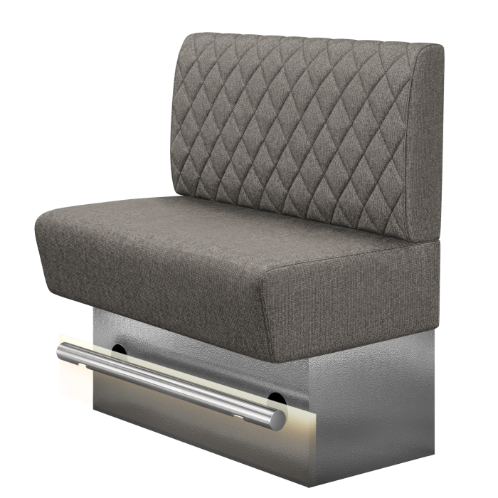 DENVER BIG | Gastro Hochbank | B:H 100 x 126 cm | Grau | Raute | Stoff/Textil | LED