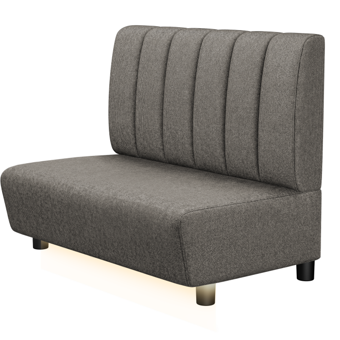 DENVER BIG | Gastro Lounge Bank | B:H 100 x 94 cm | Grau | Gestreift | Stoff/Textil | LED