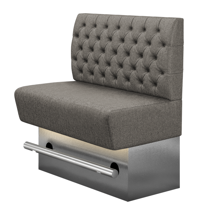 DENVER BIG | Gastro Hochbank | B:H 100 x 136 cm | Grau | Chesterfield | Stoff/Textil | LED