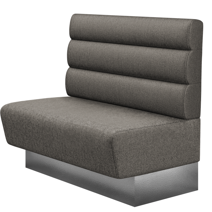 DENVER BIG | Gastrobank | B:H 100 x 103 cm | Grau | Horizontal Gestreift Rund | Stoff/Textil