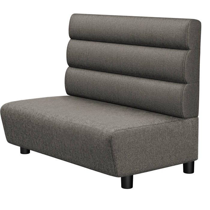 DENVER BIG | Gastro Lounge Bank | B:H 100 x 94 cm | Grau | Horizontal Gestreift Rund | Stoff/Textil