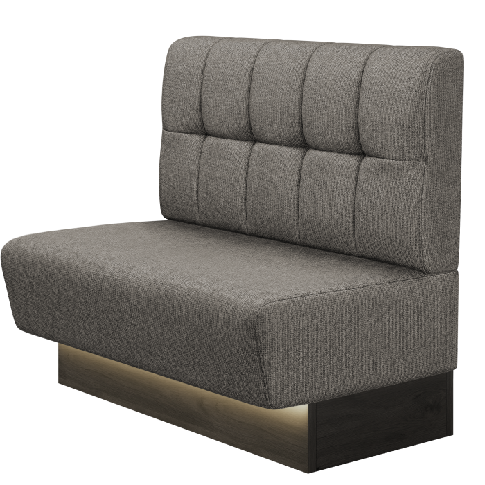 DENVER BIG | Gastrobank | B:H 100 x 103 cm | Grau | Button | Stoff/Textil | LED